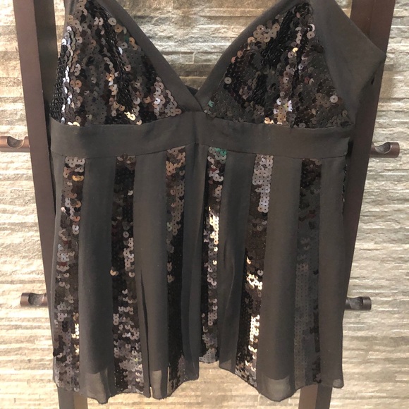 BCBG MaxAzria Silk & Sequin Dress Top - Picture 7 of 11